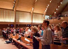 A chapel service at First Free Methodist Church